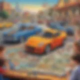 Educational car game setup for children
