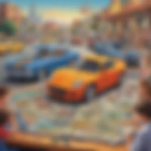 Educational car game setup for children