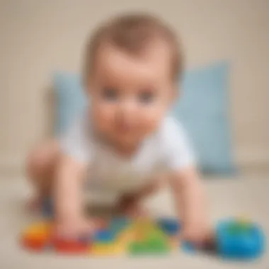 Infant developing motor skills during tummy time with support
