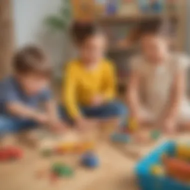 Interactive Play for Enhancing Vocabulary Skills Children playing with educational toys that promote vocabulary learning