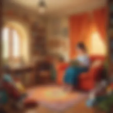 The Power of Storytelling in Language Development Colorful storybooks arranged in a cozy reading nook for children