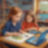 A vibrant interface of an educational app designed for young learners, showcasing interactive elements.