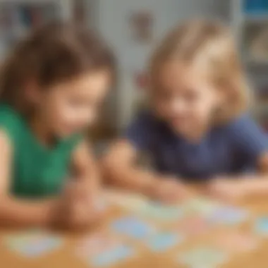 Enhancing Numeracy with Number Cards Children engaging with educational number cards