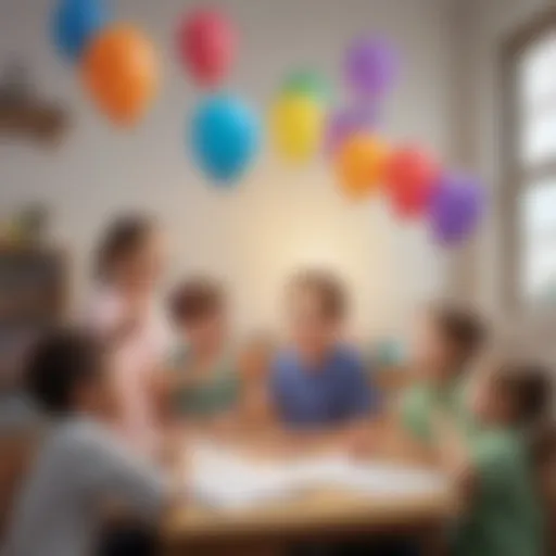 Children engaging in a colorful science experiment with balloons
