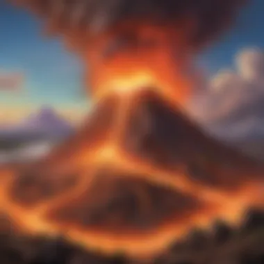 Dynamic Volcano Eruption A close-up of a volcano experiment demonstrating eruptions