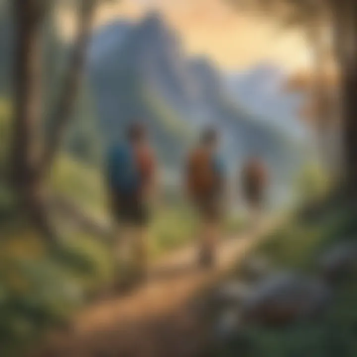 Friends embarking on an adventurous outdoor activity