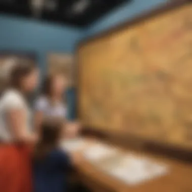 Interactive Learning at the Museum An educational museum exhibit engaging children with interactive displays