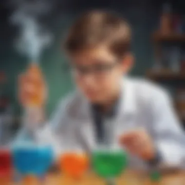 Young Scientist Observing Chemical Reactions
