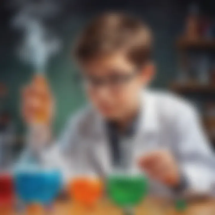 Young Scientist Observing Chemical Reactions