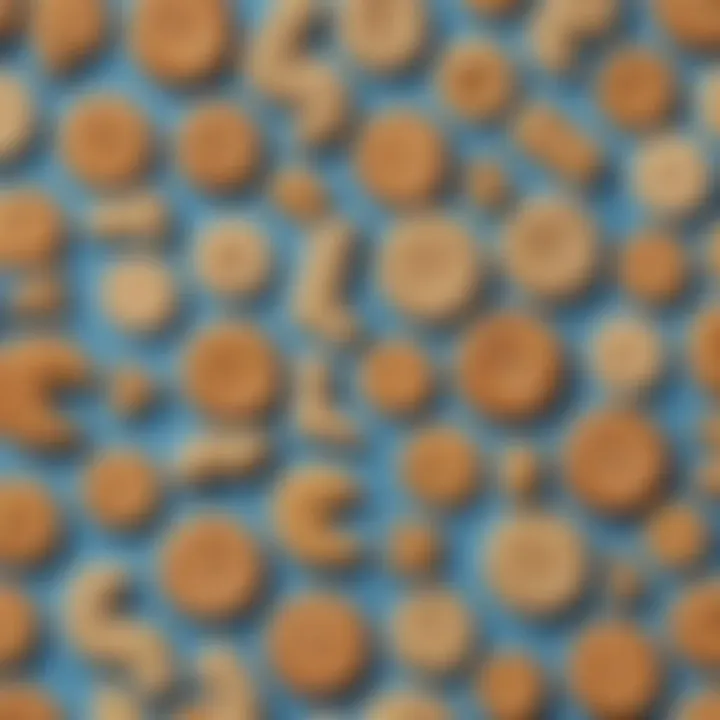Creative cookie art depicting mathematical symbols