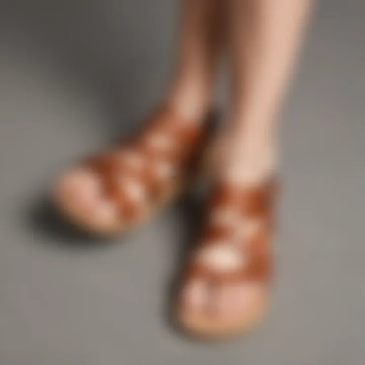 Footbed sandal showcasing minimalist leather straps