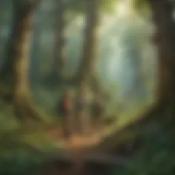 Illustration of children exploring a forest habitat