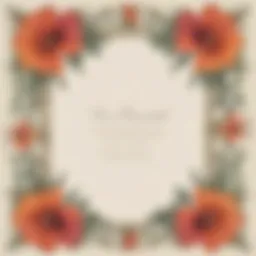 Elegant blank invitation template with floral design