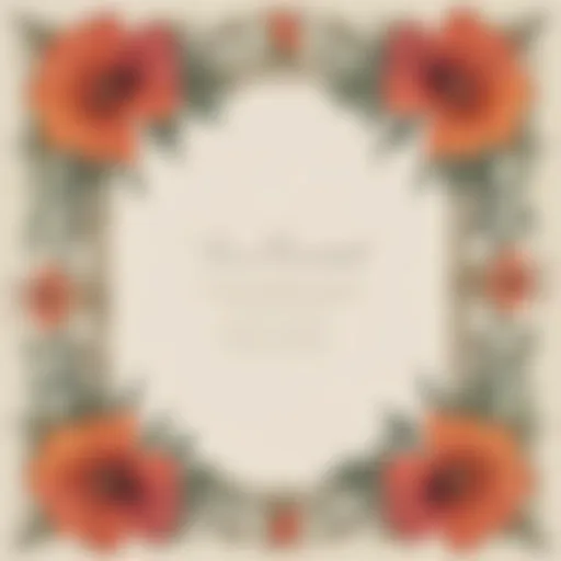 Elegant blank invitation template with floral design