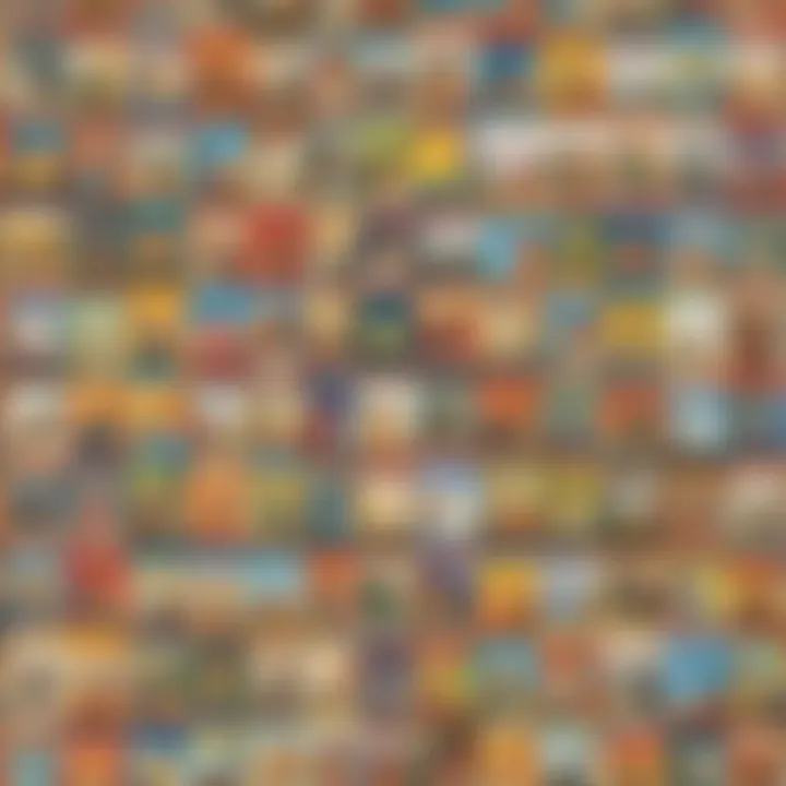 A colorful digital library interface showcasing a variety of book covers