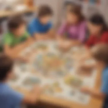 Group of kids collaborating on a creative project