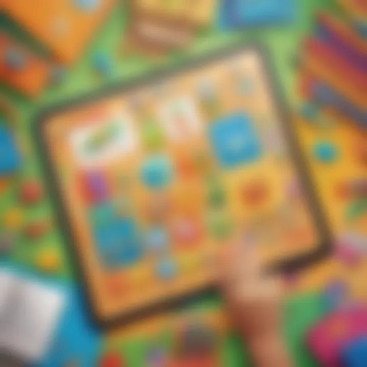 Colorful interface of a kindergarten learning app