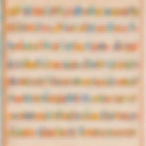 Colorful kindergarten handwriting worksheet featuring letters and images