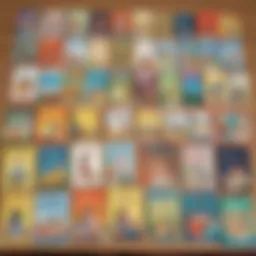 A collection of Level A reading books spread out on a table