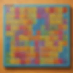 Illustration of colorful multiplication game board