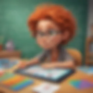 Engaging Math Learning App for Young Students Illustration featuring a playful math learning app for kids