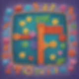 Illustration of a colorful math game for first graders
