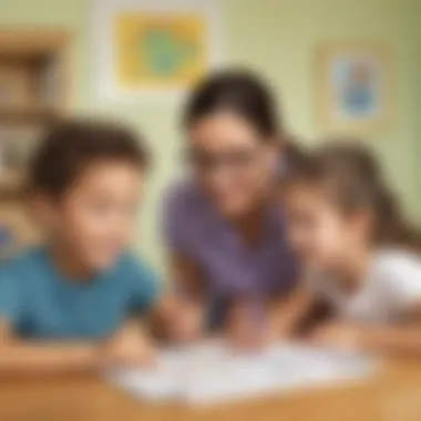 Parents assisting children with online sight word games