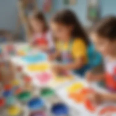 Kids painting and creating art