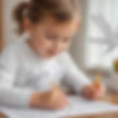 Child Engaged in Bird Coloring Activity A child coloring a bird page with enthusiasm
