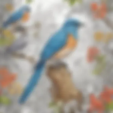 Diverse Bird Species for Creative Exploration A variety of birds in a natural setting for coloring fun