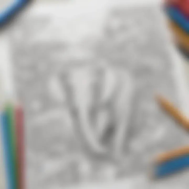 Vibrant and playful letter A coloring sheet with animals and objects