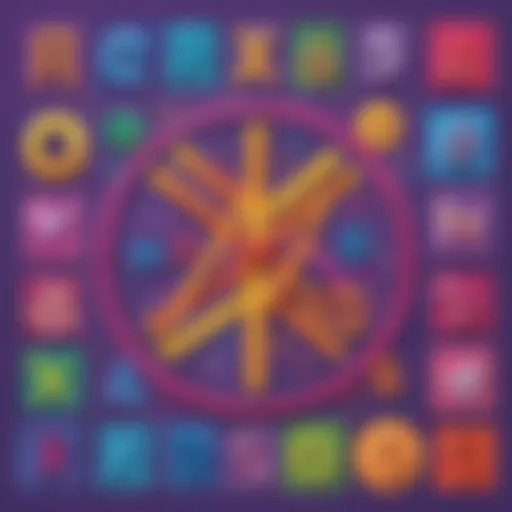Illustration of colorful math symbols