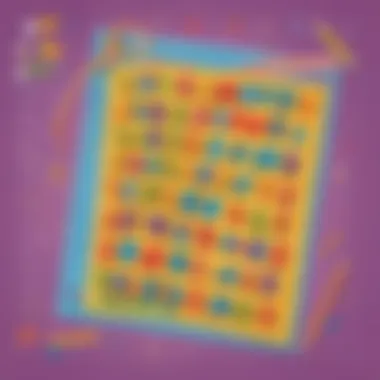 Colorful multiplication worksheet for kids