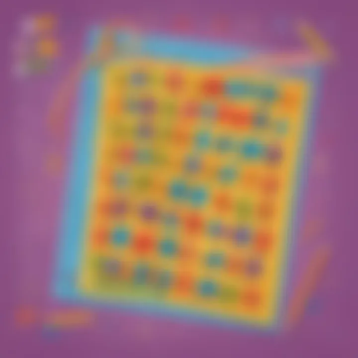 Colorful multiplication worksheet for kids