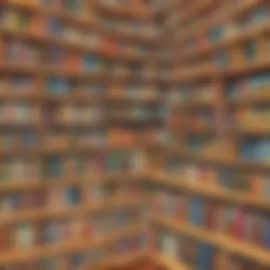 Diverse Literature Awaits A vibrant library showcasing shelves full of diverse books.
