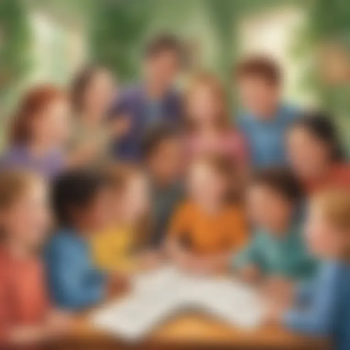 A group activity where children create a rhyming poem