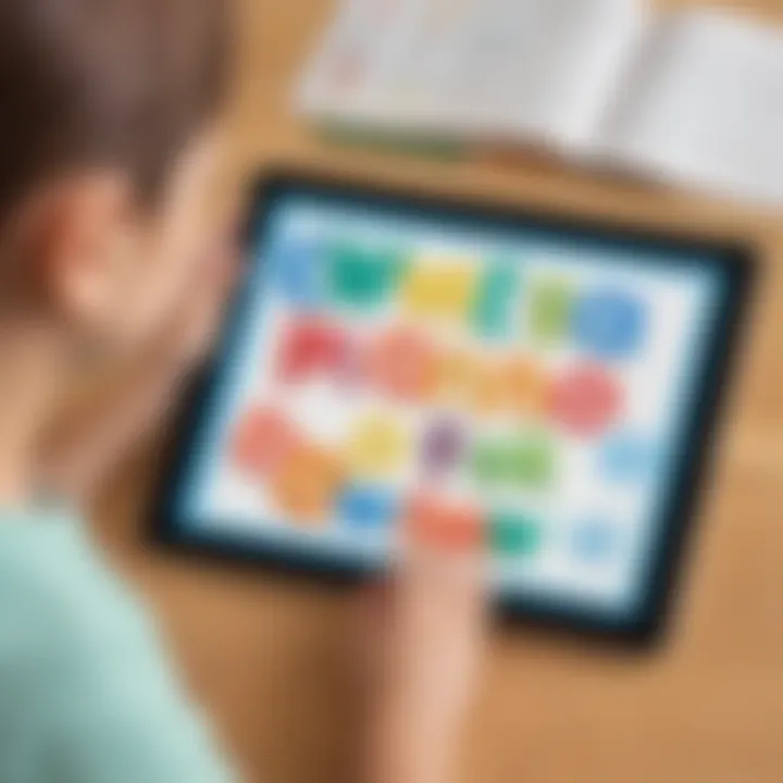 A visual representation of sight words displayed on a tablet.