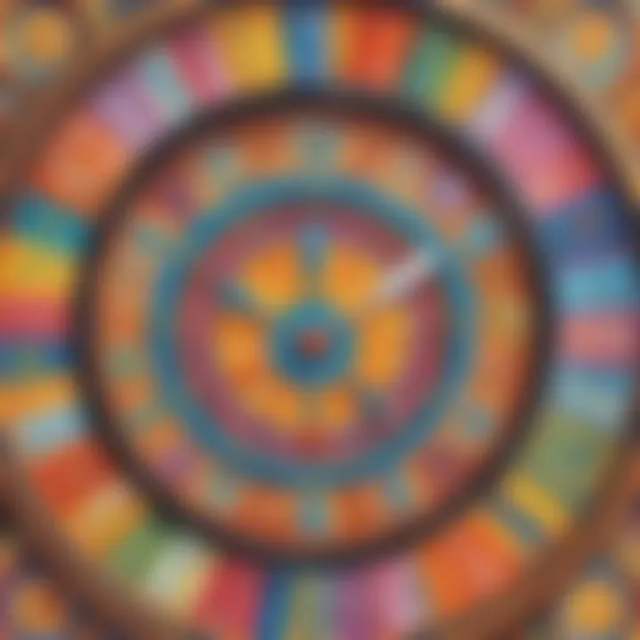 Illustration of a playful clock face with colorful numbers