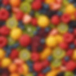 A vibrant assortment of frozen fruits ready for blending