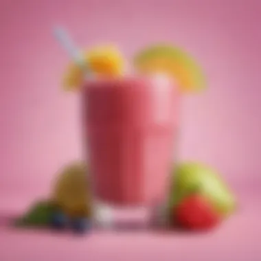 A refreshing smoothie served in a glass with a decorative straw