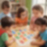 Preschoolers Engaging in Math Puzzle Activity