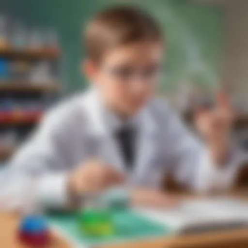 Young student conducting a chemical reaction experiment