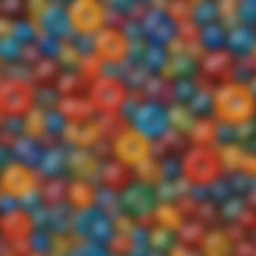 A vibrant assortment of glass beads in various colors and shapes