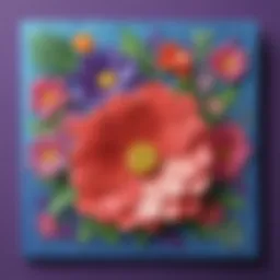 Vibrant glitter Mother’s Day card featuring floral designs