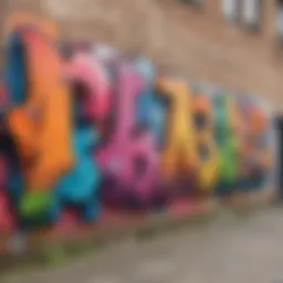 Colorful graffiti bubble letters on a city wall