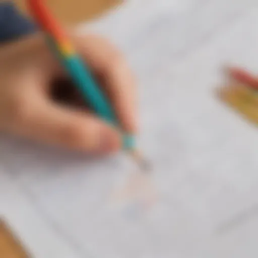Colorful worksheets designed for kindergarten handwriting practice.