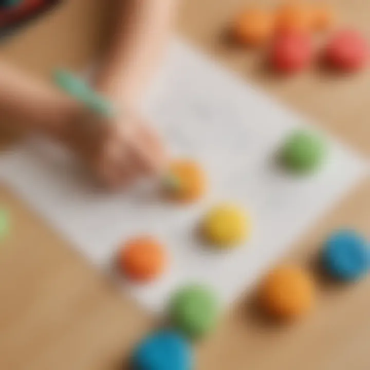 Creative materials like playdough used for handwriting development.