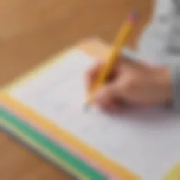 Colorful handwriting worksheet designed for children