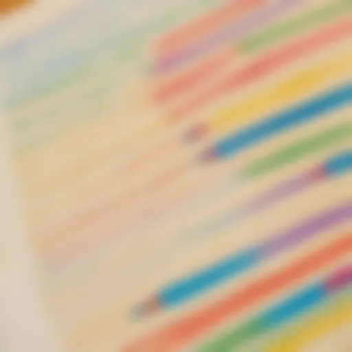 Colorful handwriting worksheet for children