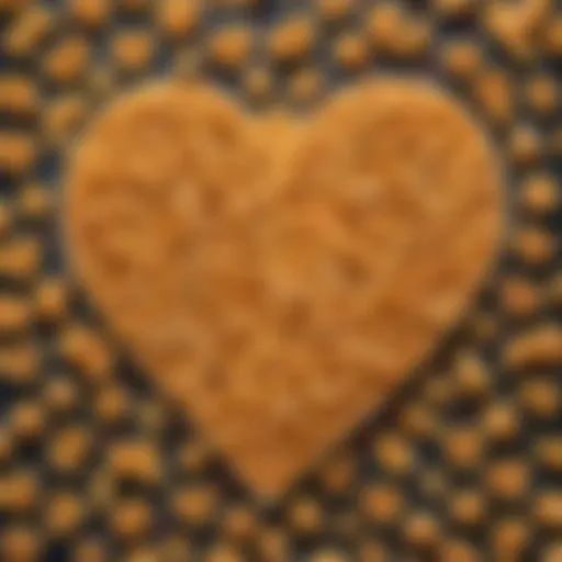 A close-up view of heart-shaped pasta showcasing its intricate design